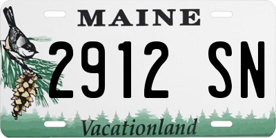 ME license plate 2912SN