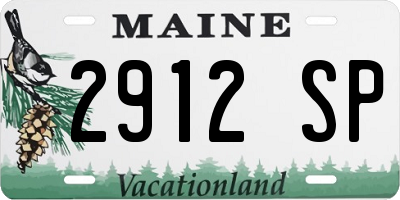 ME license plate 2912SP