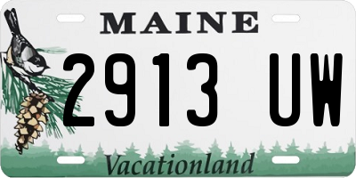 ME license plate 2913UW