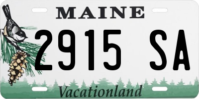 ME license plate 2915SA