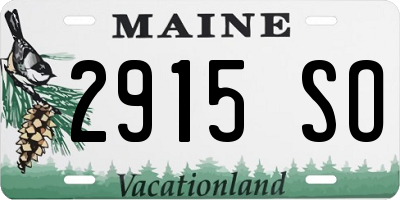 ME license plate 2915SO