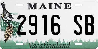 ME license plate 2916SB