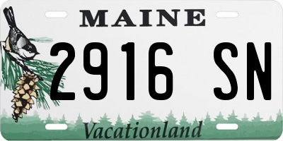 ME license plate 2916SN