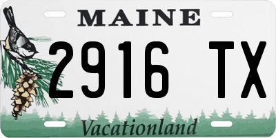 ME license plate 2916TX