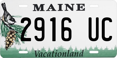 ME license plate 2916UC