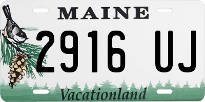 ME license plate 2916UJ