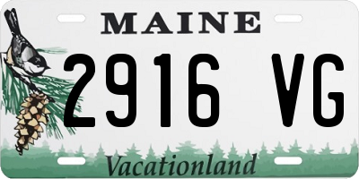 ME license plate 2916VG