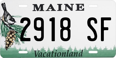 ME license plate 2918SF