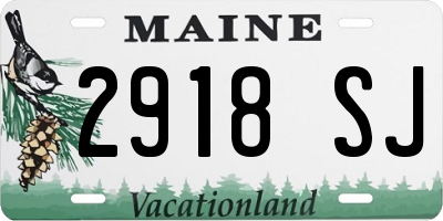 ME license plate 2918SJ