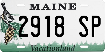 ME license plate 2918SP