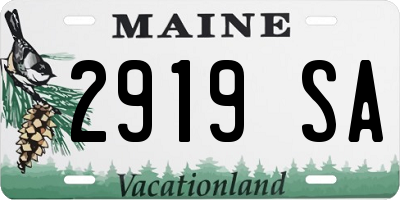 ME license plate 2919SA