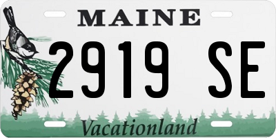 ME license plate 2919SE