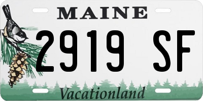 ME license plate 2919SF