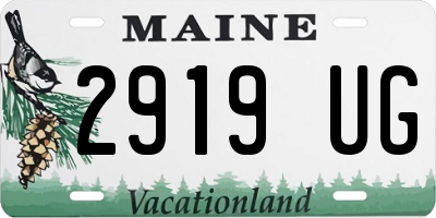 ME license plate 2919UG