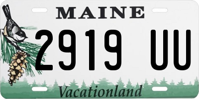 ME license plate 2919UU