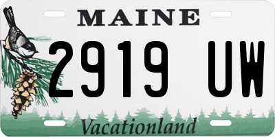 ME license plate 2919UW