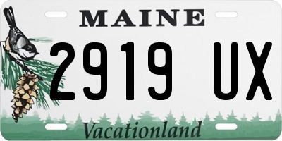 ME license plate 2919UX