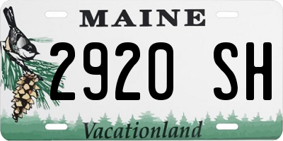 ME license plate 2920SH