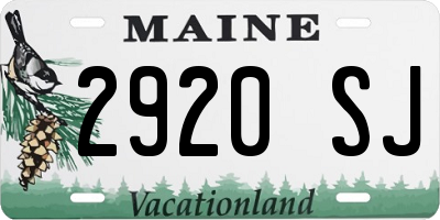 ME license plate 2920SJ
