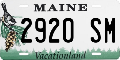 ME license plate 2920SM