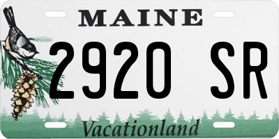 ME license plate 2920SR