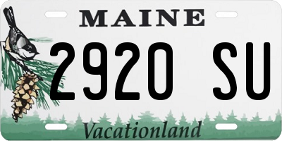 ME license plate 2920SU