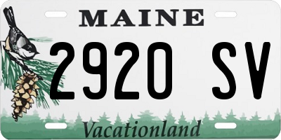 ME license plate 2920SV