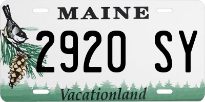 ME license plate 2920SY