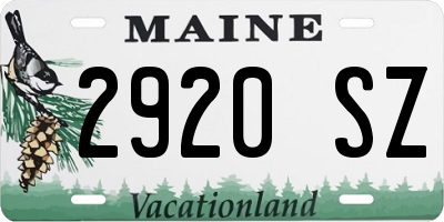 ME license plate 2920SZ