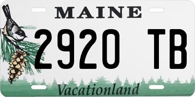 ME license plate 2920TB