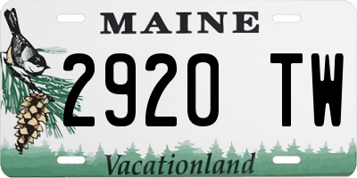 ME license plate 2920TW