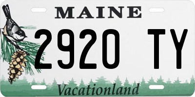 ME license plate 2920TY