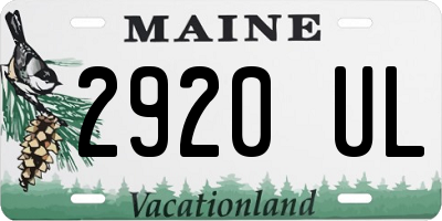 ME license plate 2920UL