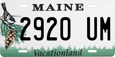 ME license plate 2920UM