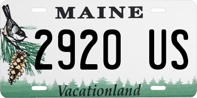ME license plate 2920US