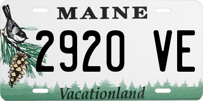 ME license plate 2920VE