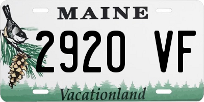 ME license plate 2920VF