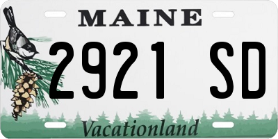 ME license plate 2921SD