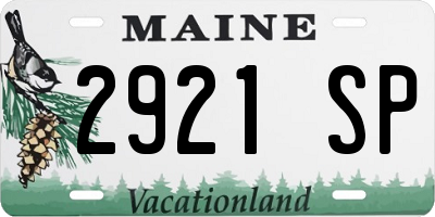 ME license plate 2921SP