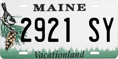 ME license plate 2921SY