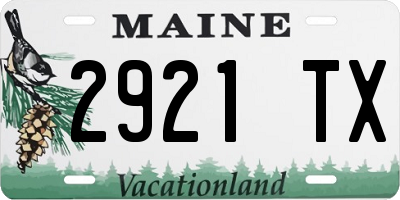 ME license plate 2921TX