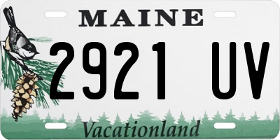ME license plate 2921UV