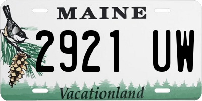 ME license plate 2921UW