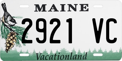 ME license plate 2921VC