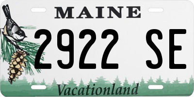 ME license plate 2922SE