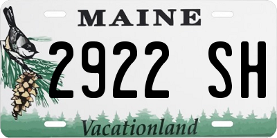 ME license plate 2922SH