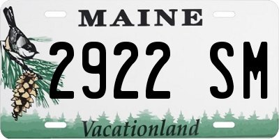 ME license plate 2922SM