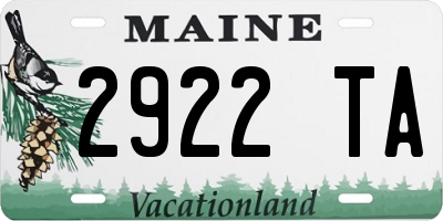 ME license plate 2922TA