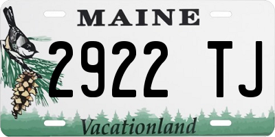 ME license plate 2922TJ