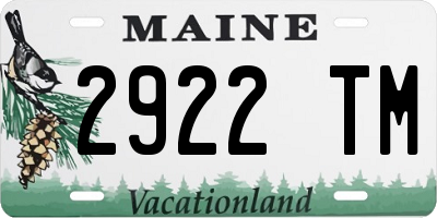 ME license plate 2922TM